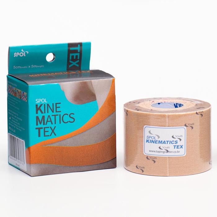 

Кинезио тейп Spol Tape корейский, 5 см x 5 м, бежевый, Kinematics tex