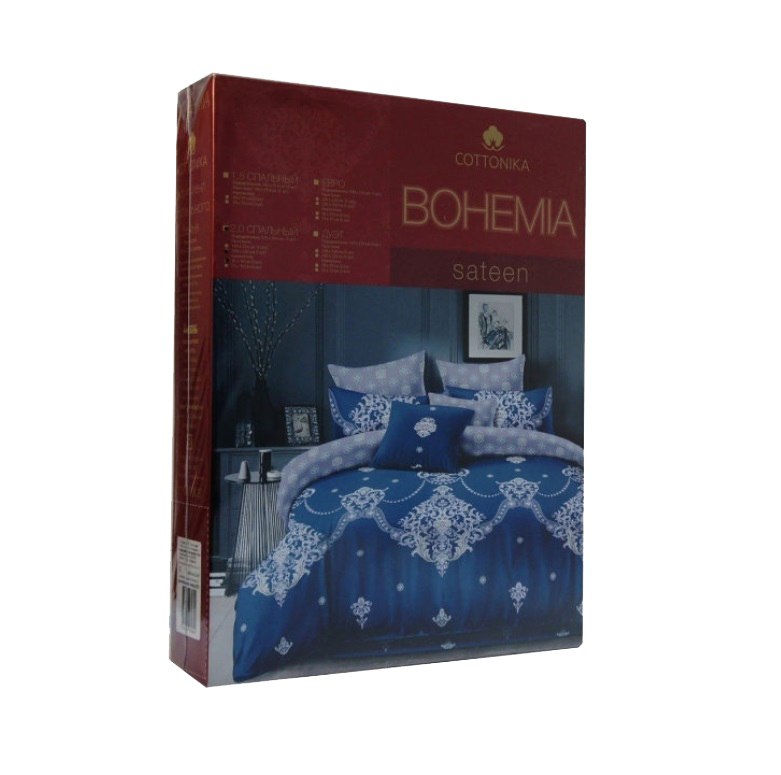 Комплект постельного белья Cottonika Bohemia 2 сп сатин бордовый