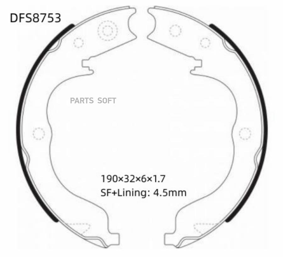 

Тормозные колодки DOUBLE FORCE стояночного тормоза DFS8753