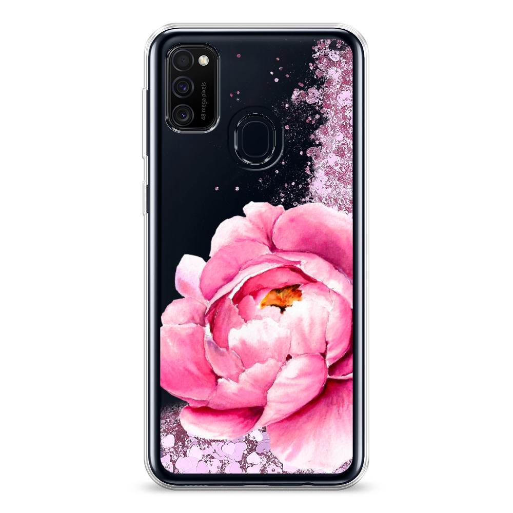 

Жидкий чехол с блестками "Прекрасный пион" на Samsung Galaxy M21, 29794-1