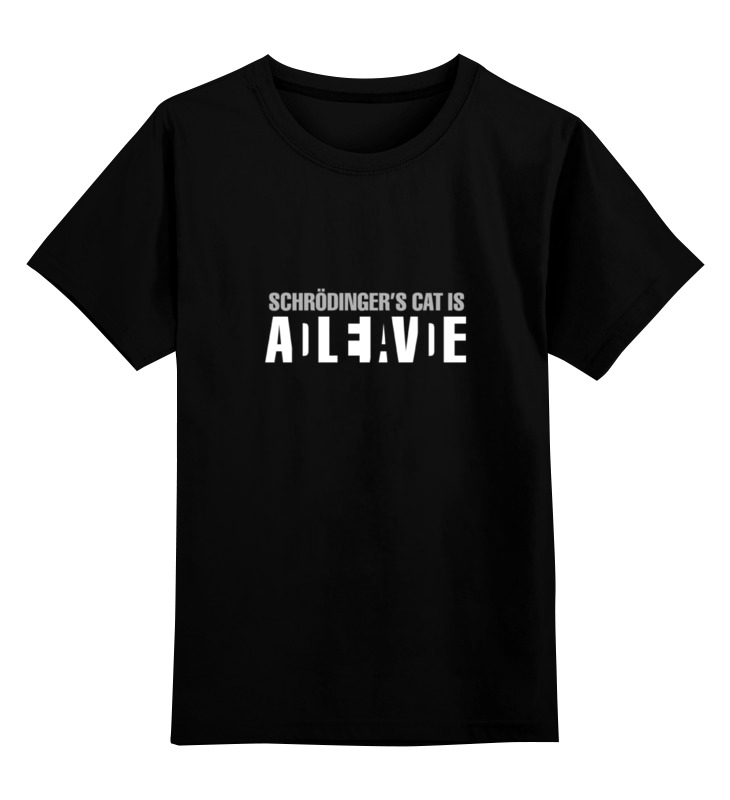 

Детская футболка классическая Printio Кот шрёдингера, р. 128, 0000000712883