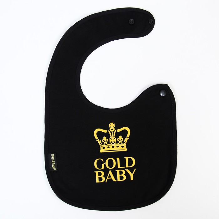 

Нагрудник для кормления на непромокаемой основе на кнопках Gold baby, Черный