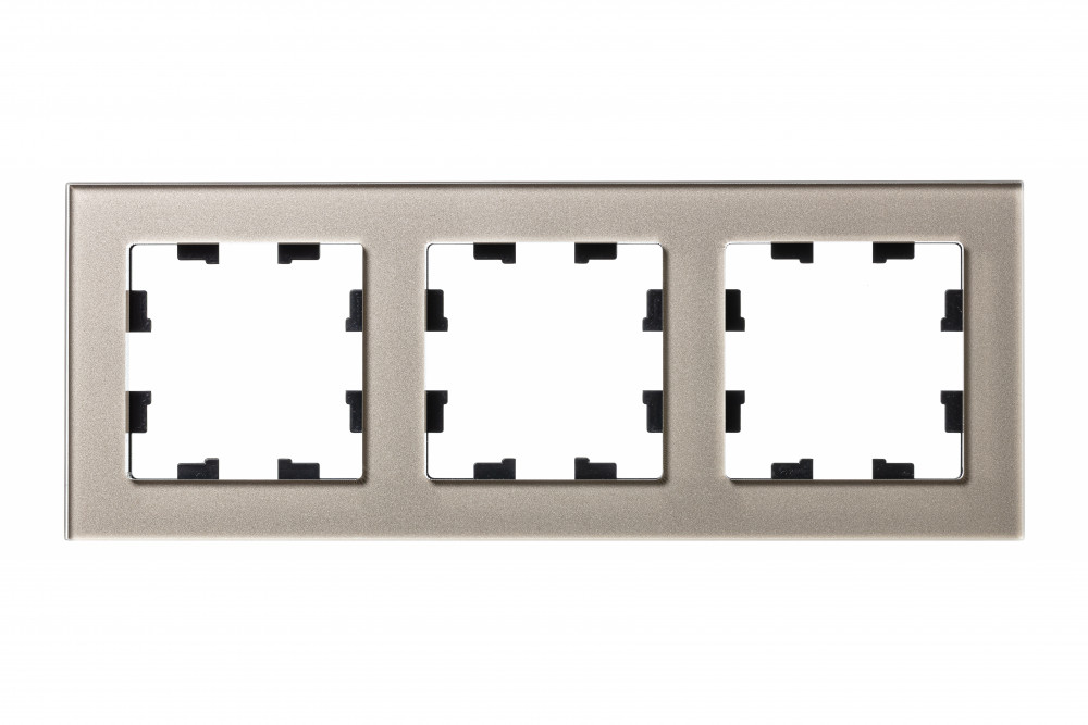 Рамка трехпостовая ATLASDESIGN NATURE, СТЕКЛО ШАМПАНЬ Schneider Electric ATN320503 трехпостовая рамка cgss