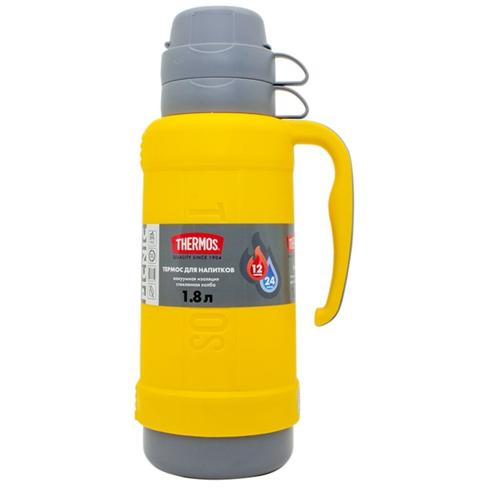 фото Термос thermos со стеклянной колбой picnic 40 series желтый 1,8 л