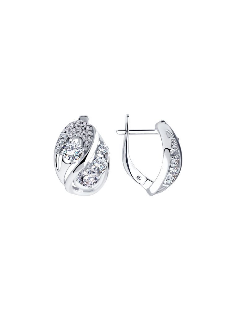 

Серьги из серебра с фианитом SOKOLOV 94023402, 94023402_k