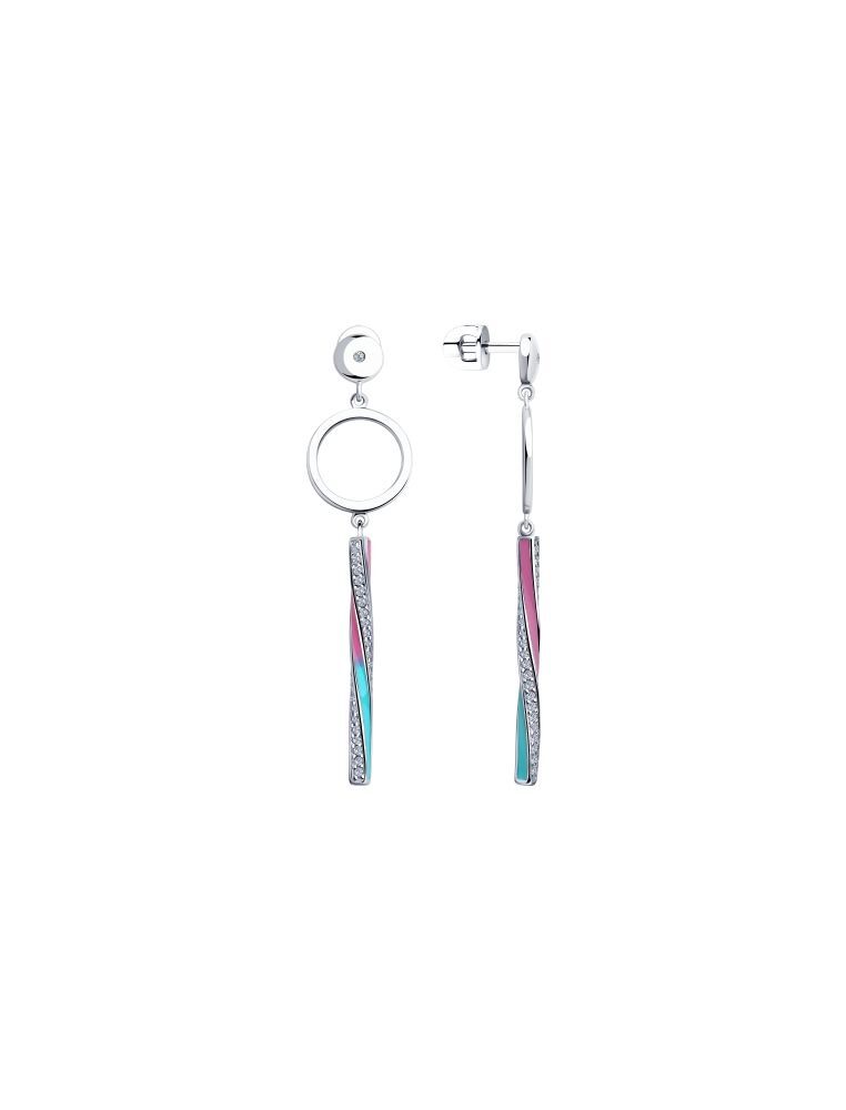 

Серьги из серебра с фианитом/эмалью SOKOLOV 94023401, 94023401_k