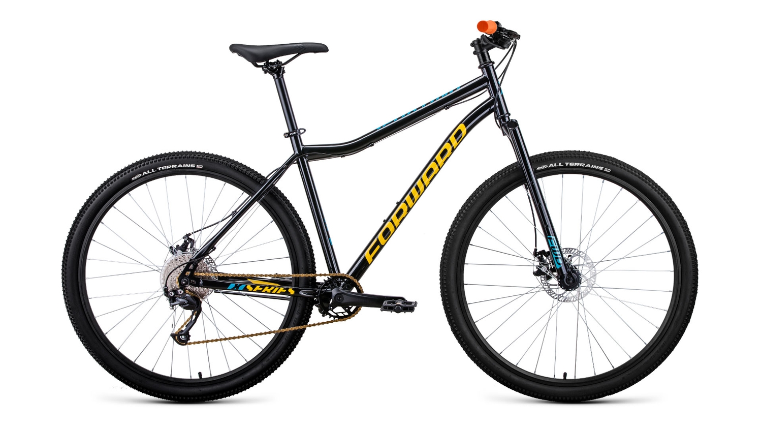 Горный велосипед Forward Sporting 29 X D (2022) Чёрный, Золотистый 19