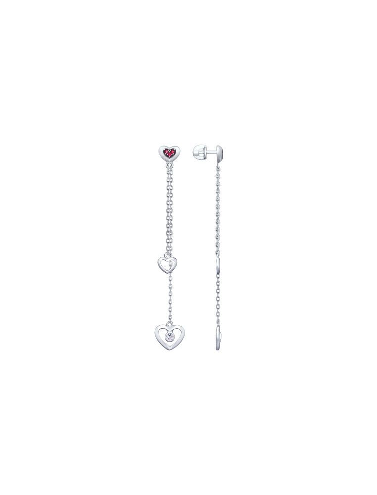 

Серьги из серебра с корундом/фианитом SOKOLOV 94023096, 94023096_k