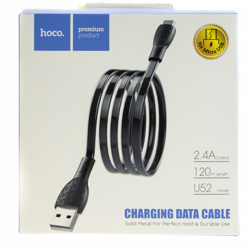 Data кабель USB HOCO U52 micro usb черный