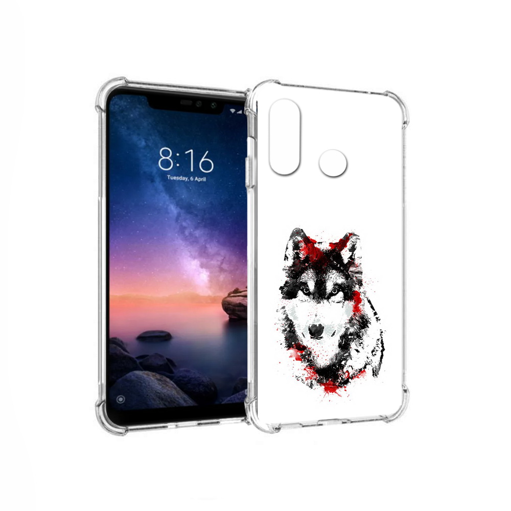 

Чехол MyPads Tocco для Xiaomi Redmi Note 6 кровавый волк (PT118671.310.416), Прозрачный, Tocco