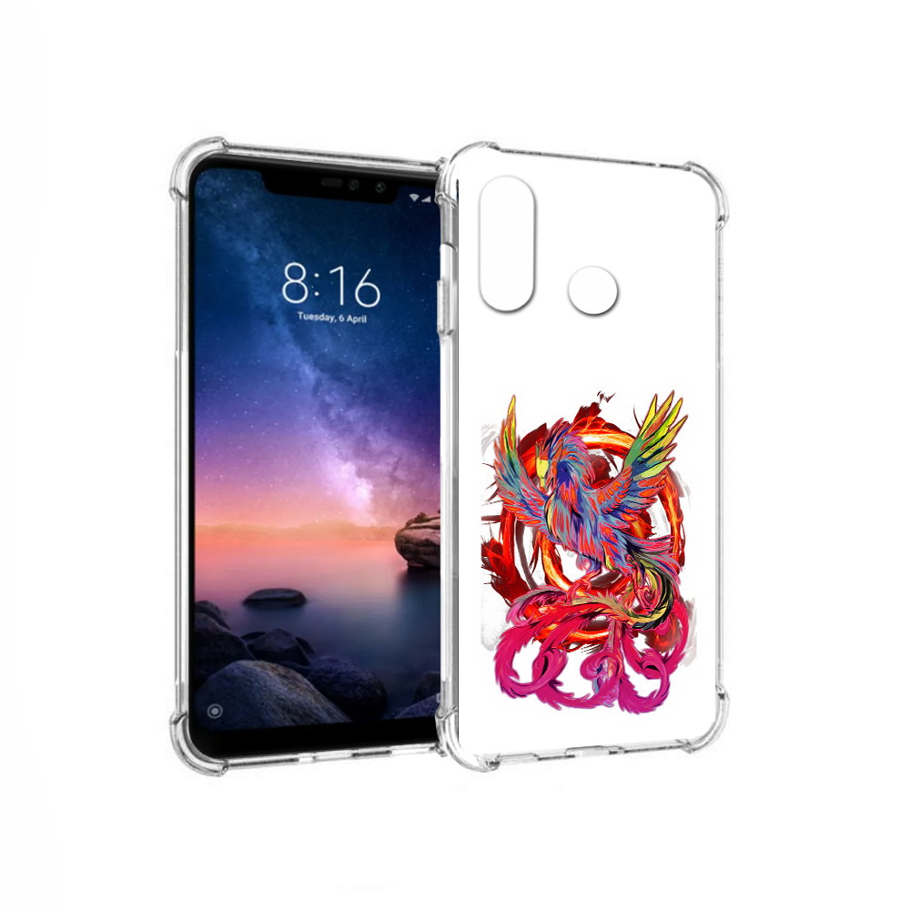 

Чехол MyPads Tocco для Xiaomi Redmi Note 6 красочный феникс (PT118671.310.414), Прозрачный, Tocco