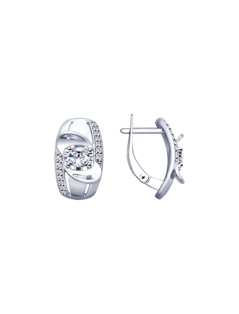 

Серьги из серебра с фианитом SOKOLOV 94022982, 94022982_k