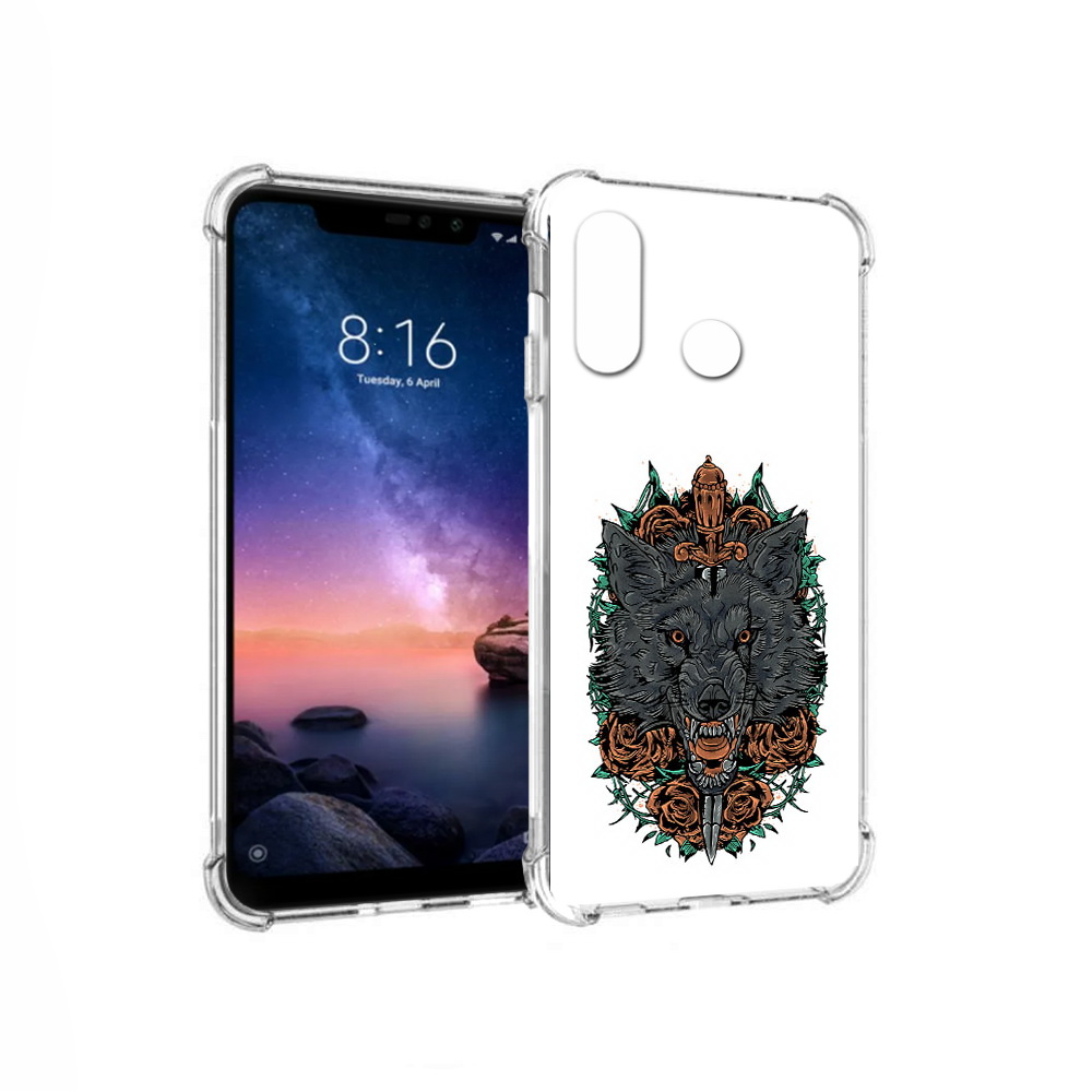 

Чехол MyPads Tocco для Xiaomi Redmi Note 6 красивый злой волк (PT118671.310.409), Прозрачный, Tocco
