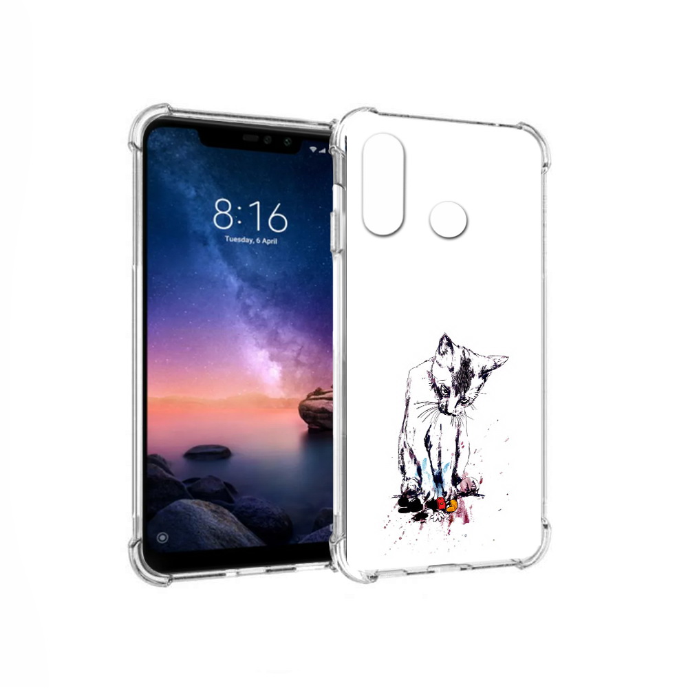

Чехол MyPads Tocco для Xiaomi Redmi Note 6 кот и микки (PT118671.310.399), Прозрачный, Tocco