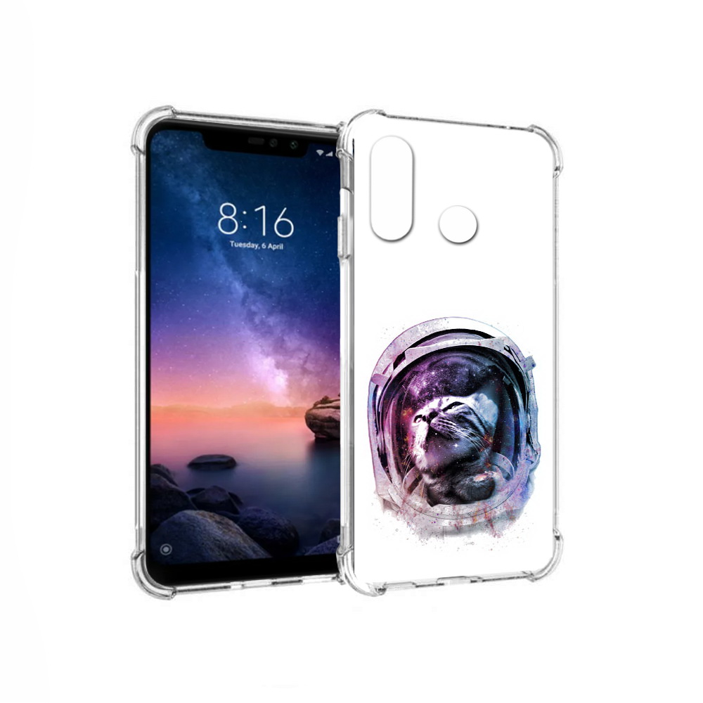 

Чехол MyPads Tocco для Xiaomi Redmi Note 6 кот в шлеме (PT118671.310.396), Прозрачный, Tocco