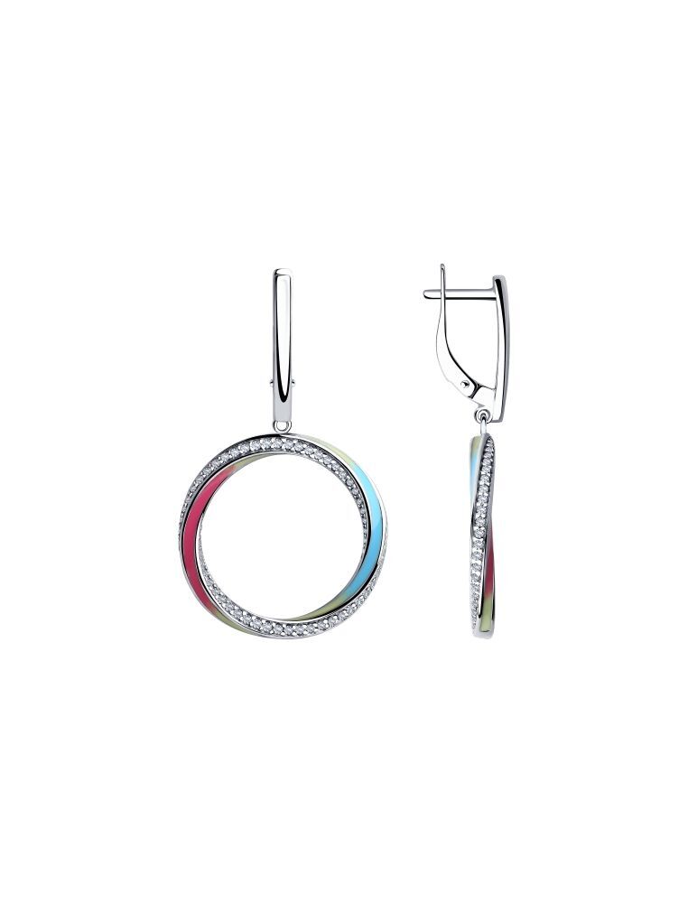 

Серьги из серебра с фианитом/эмалью SOKOLOV 94023491, 94023491_k