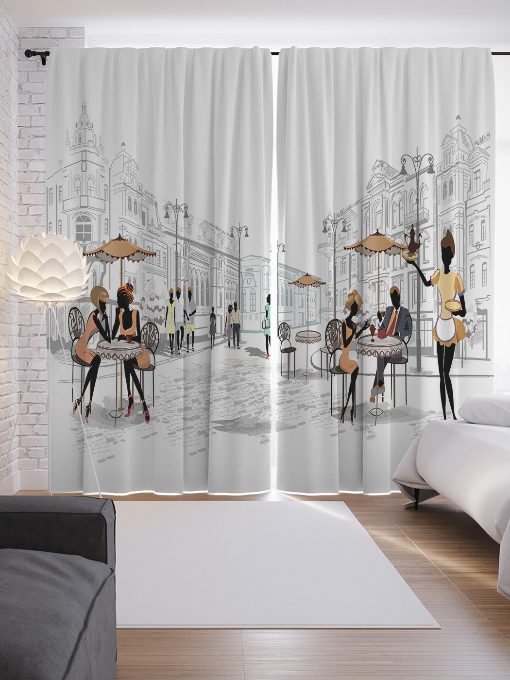

Шторы JoyArty с фотопечатью "Летние столики кафе" из сатена, 290х265 см, Летние столики кафе