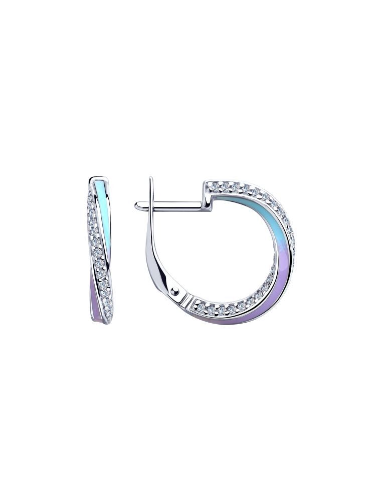 

Серьги из серебра с фианитом/эмалью SOKOLOV 94023394, 94023394_k
