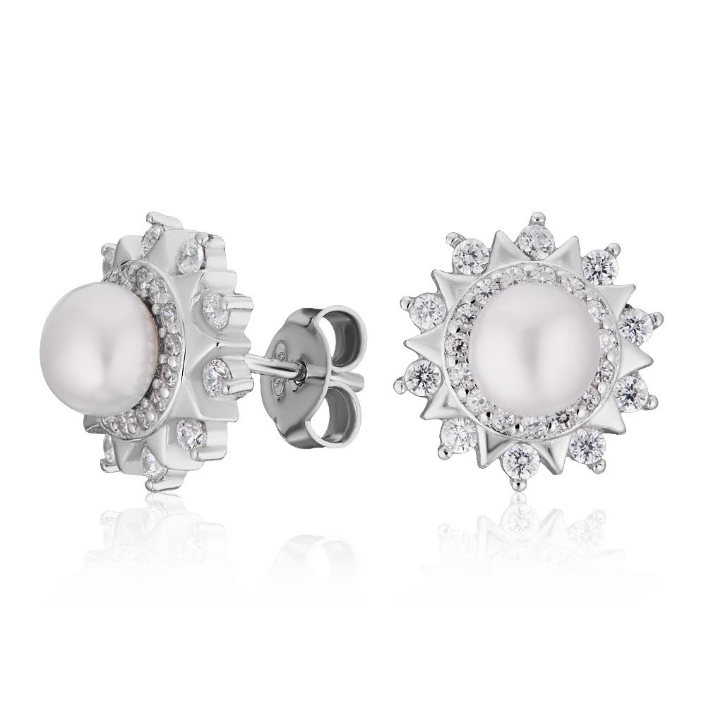 

Серьги из серебра с жемчугом и фианитом ЮВЕЛИР КАРАТ 2129140/9-5-5,5TE5311, 2129140/9-5-5,5TE5311