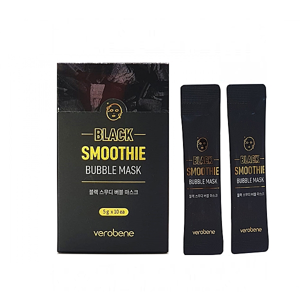 фото Очищающая маска с черным комплексом verobene black smoothie bubble mask пузырьковая, 5 шт