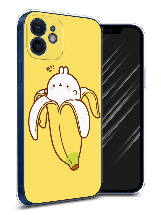 

Чехол Awog на Apple iPhone 12 mini / Айфон 12 mini "Зайчик-бананчик", Разноцветный, 12650-2