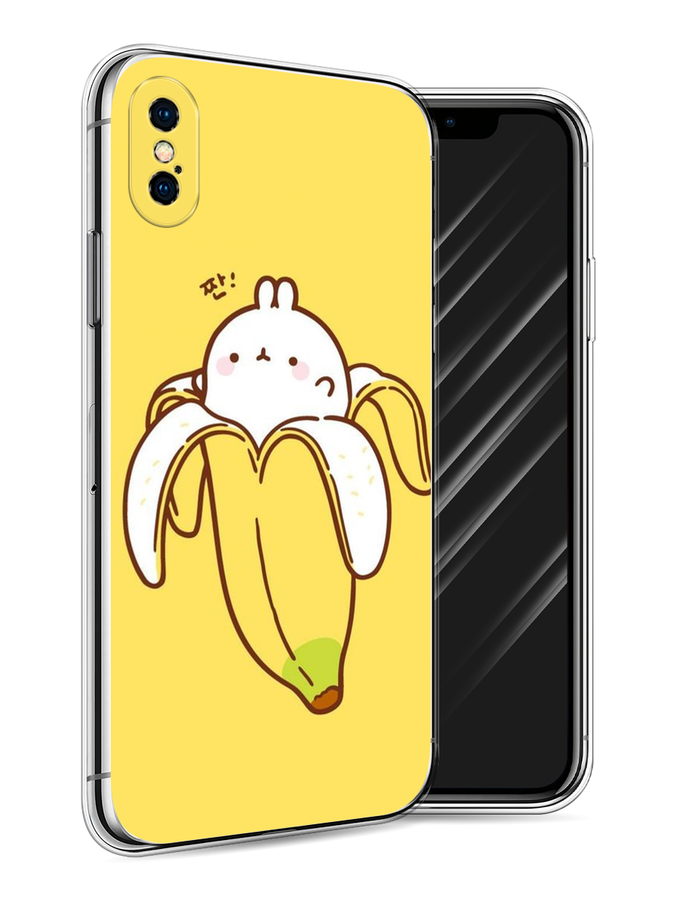 

Чехол Awog на Apple iPhone X (10) / Айфон X (10) "Зайчик-бананчик", Разноцветный, 11050-2