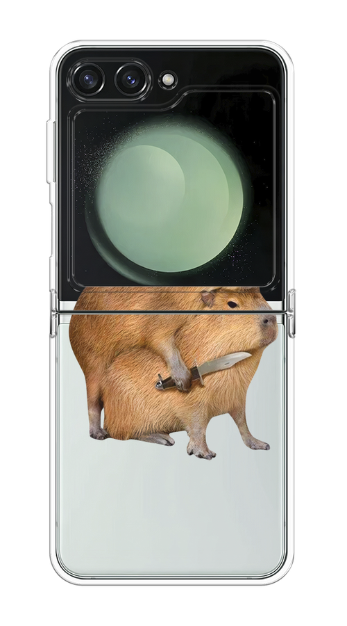 

Чехол на Samsung Galaxy Z Flip 6 "Капибара с ножом", Бежевый, 2109750-1