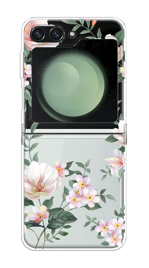 

Чехол на Samsung Galaxy Z Flip 6 "Beautiful white flowers", Бежевый;зеленый, 2109750-1