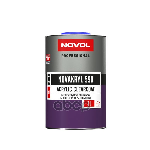 NOVOL Лак акриловый NOVAKRYL 590 HS 21 1л c отвердителем H5120 05л NOVOL 4350₽