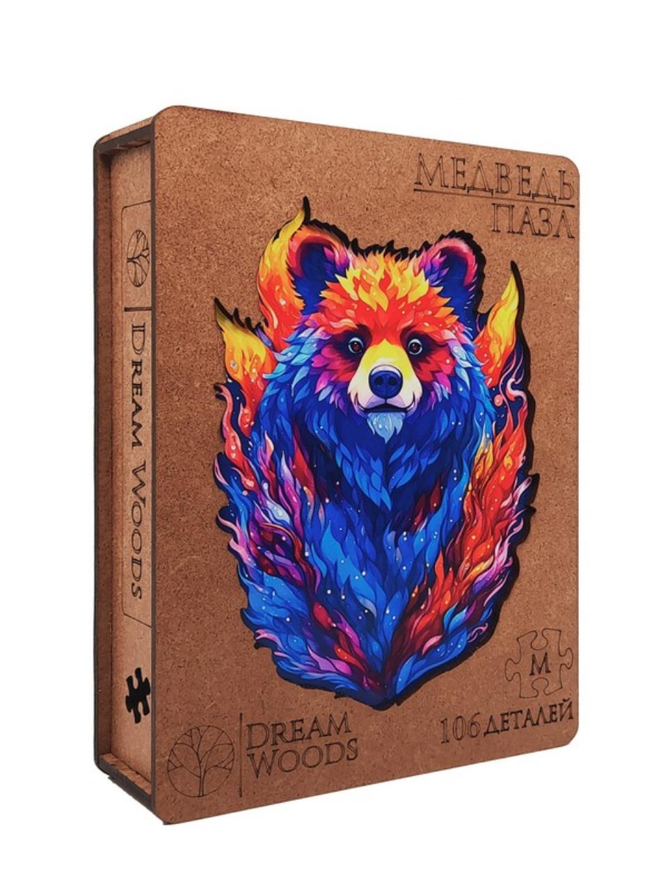 

Пазл фигурный Dream Woods Медведь М, дерево, 106 дет