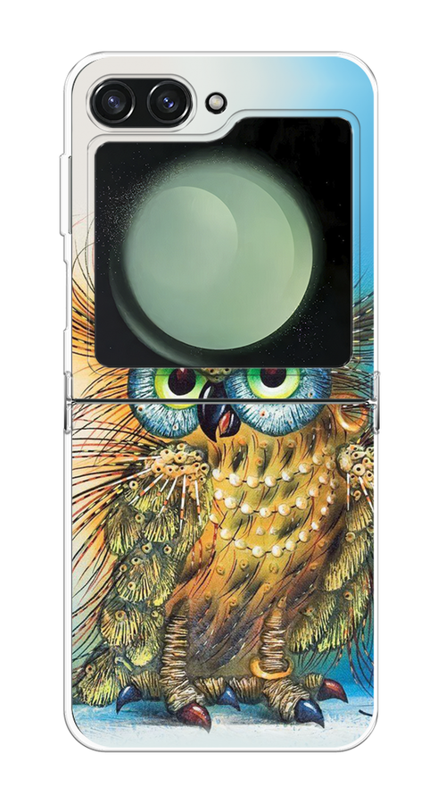 

Чехол на Samsung Galaxy Z Flip 6 "Модная сова", Коричневый;голубой, 2109750-1