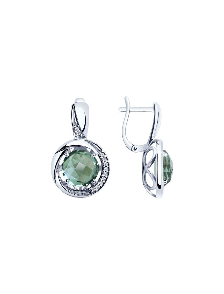 

Серьги из серебра с кварцем/фианитом SOKOLOV 92022057, 92022057_k