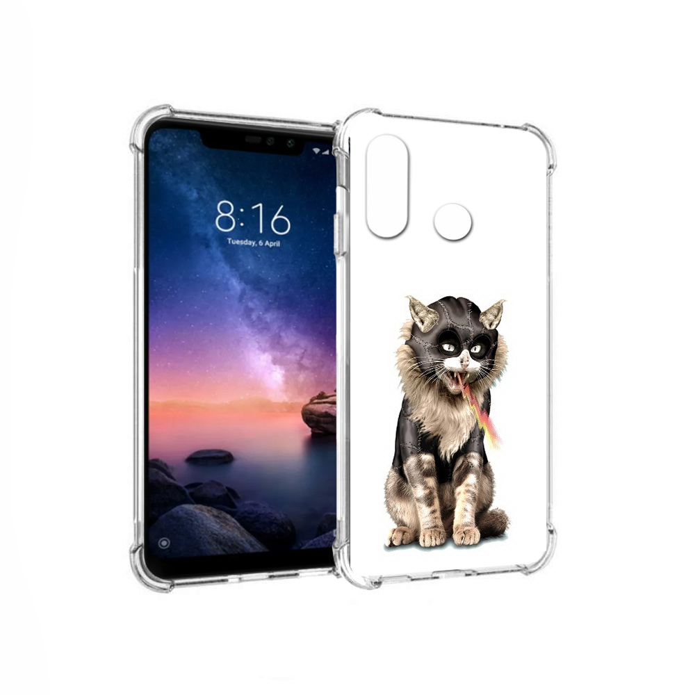 

Чехол MyPads Tocco для Xiaomi Redmi Note 6 дьяволский кот (PT118671.310.341), Прозрачный, Tocco