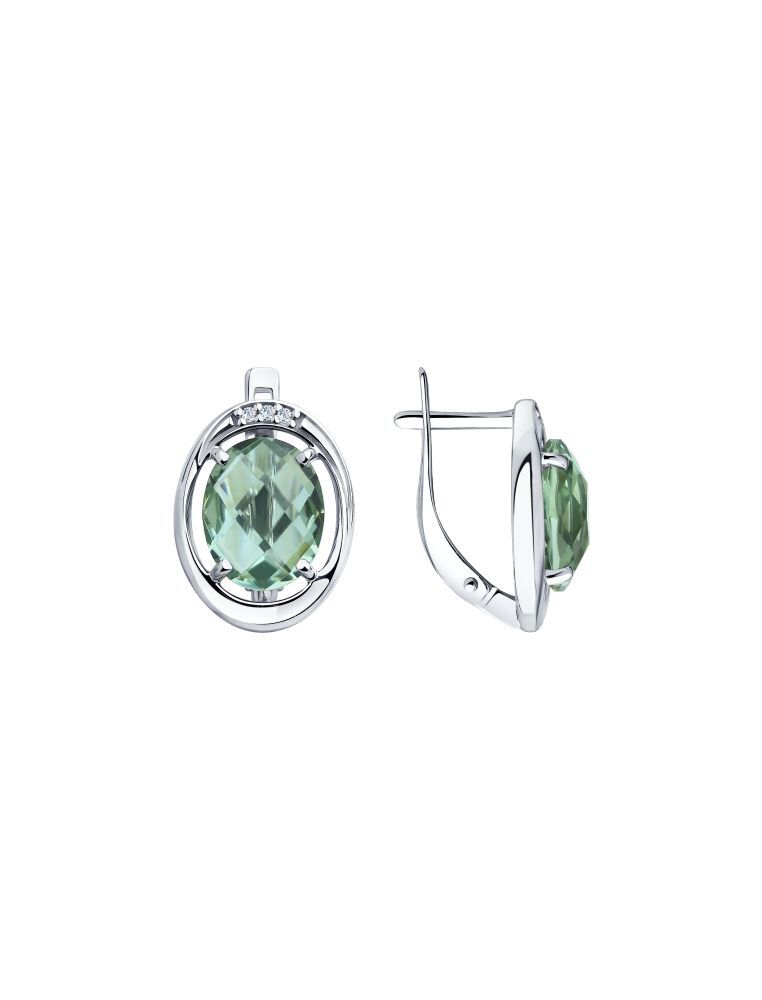 

Серьги из серебра с кварцем/фианитом SOKOLOV 92022007, 92022007_k