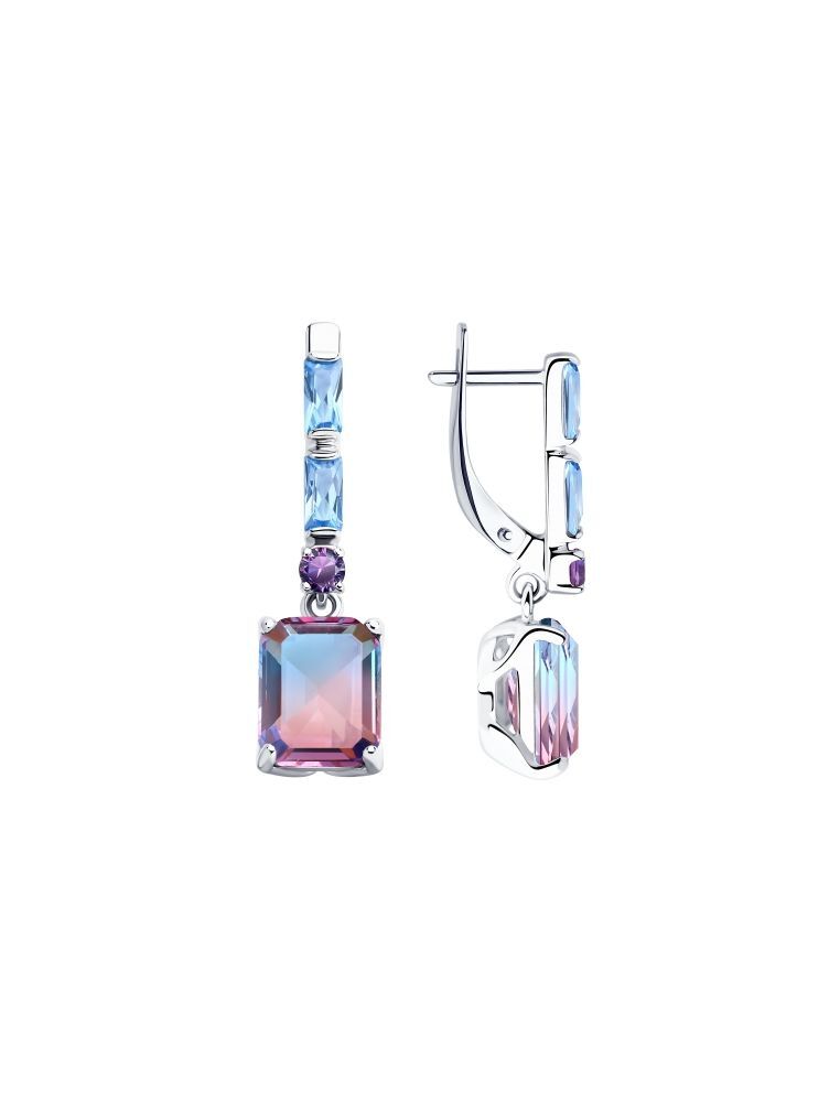 

Серьги из серебра с ситаллом/фианитом SOKOLOV 92022002, 92022002_k