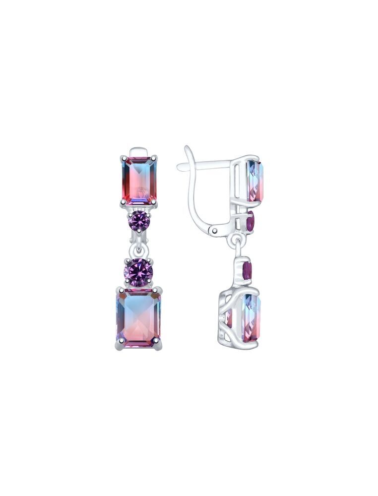 

Серьги из серебра с ситаллом/фианитом SOKOLOV 92021979, 92021979_k