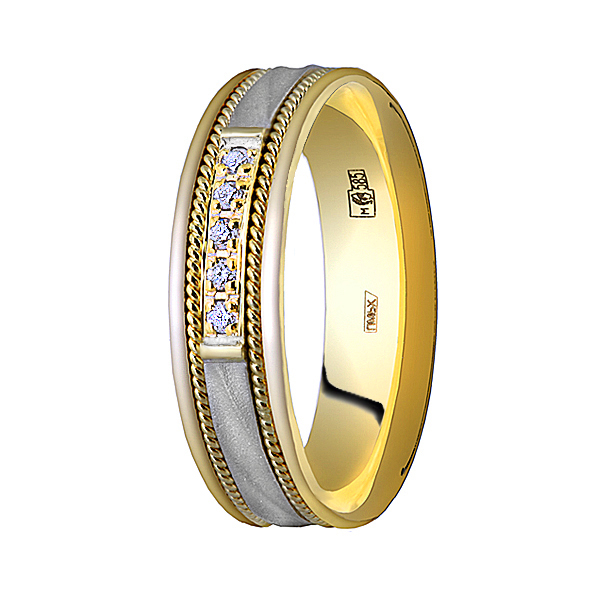 Кольцо из комбинированного золота с бриллиантом р. 16 Юверос 1000382