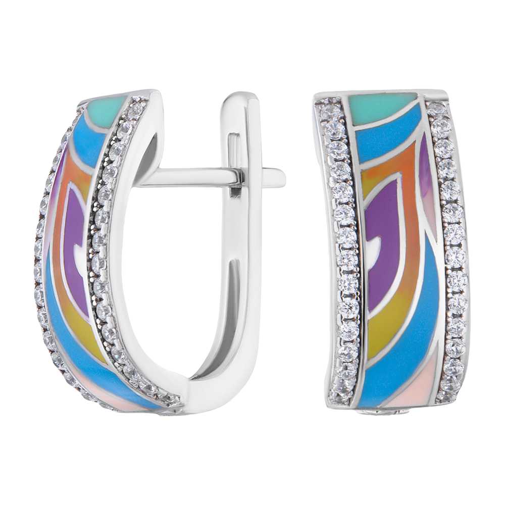 

Серьги из серебра с эмалью и фианитом ЮВЕЛИР КАРАТ E307572ENA