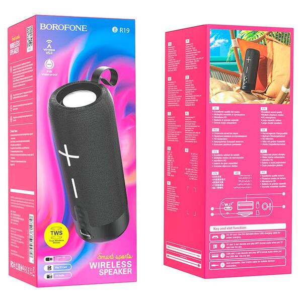

Колонка Bluetooth Borofone, BR19, черная, Черный