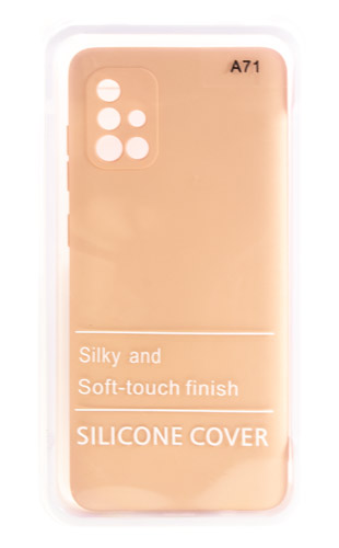 

Накладка Silicone Case для Samsung A71 пудровый, Розовый