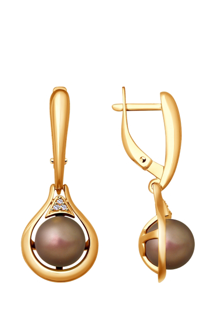 

Серьги из серебра с жемчугом искусственным/фианитом SOKOLOV 93020892, 93020892_k