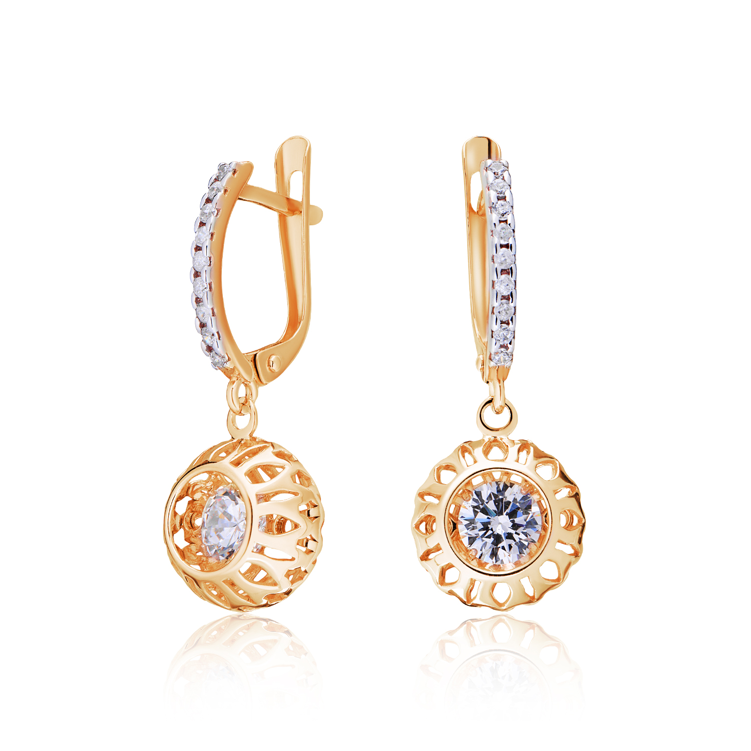 

Серьги из серебра ЮВЕЛИР КАРАТ 2128860/9п, фианит, 2128860/9п