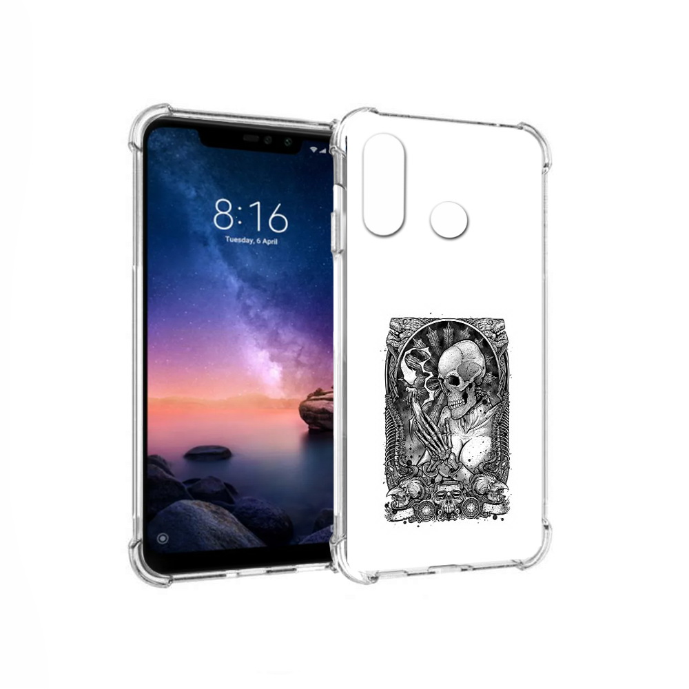 

Чехол MyPads Tocco для Xiaomi Redmi Note 6 девушка скелет (PT118671.310.316), Прозрачный, Tocco