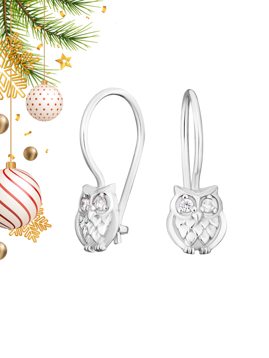 

Серьги из серебра ЮВЕЛИР КАРАТ 2128679/9, фианит, 2128679/9