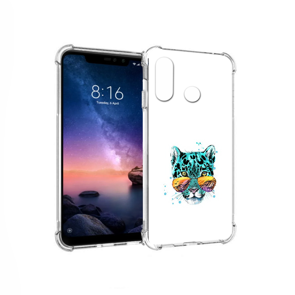 

Чехол MyPads Tocco для Xiaomi Redmi Note 6 голубой лео (PT118671.310.294), Прозрачный, Tocco