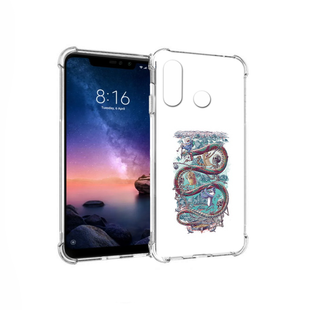 

Чехол MyPads Tocco для Xiaomi Redmi Note 6 время приключений страшилка (PT118671.310.280), Прозрачный, Tocco