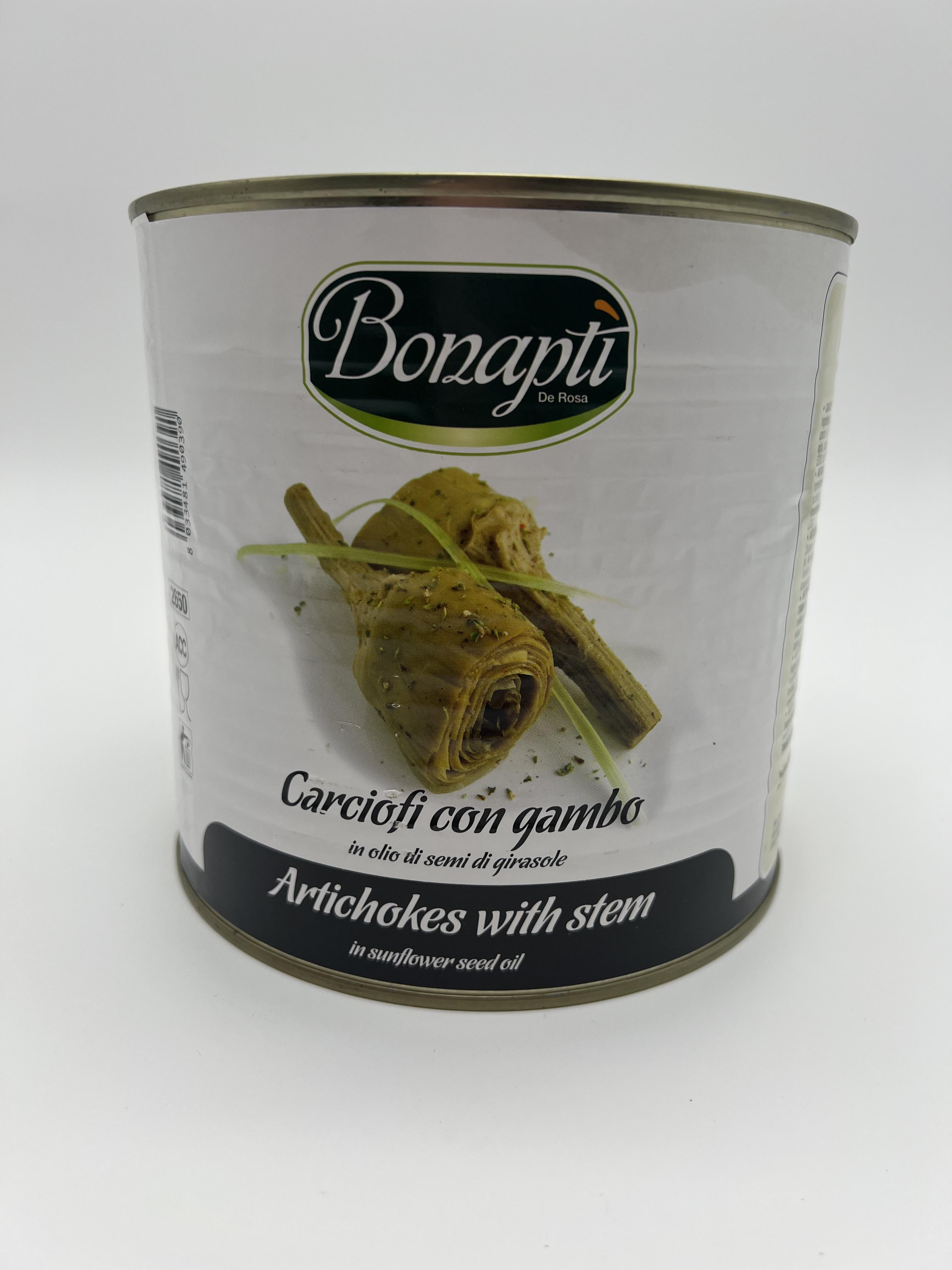 Артишоки Bonapti De Rosa с черенками в подсолнечном масле, 2650 мл