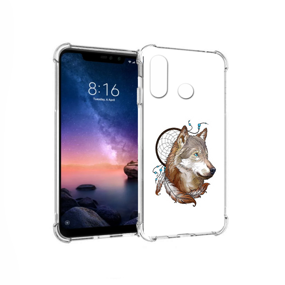 

Чехол MyPads Tocco для Xiaomi Redmi Note 6 волк и ловец снов (PT118671.310.269), Прозрачный, Tocco