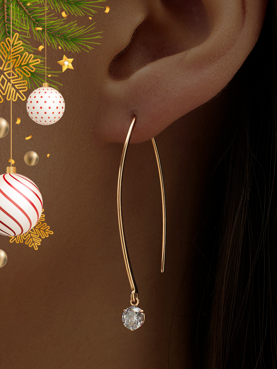 

Серьги подвески из серебра ЮВЕЛИР КАРАТ 2128871/91п, фианит, 2128871/91п