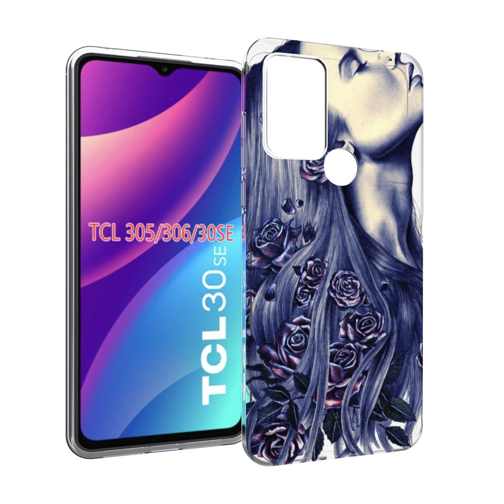 

Чехол MyPads Девушка с розами женский для TCL 30SE/305/306/30E, Tocco